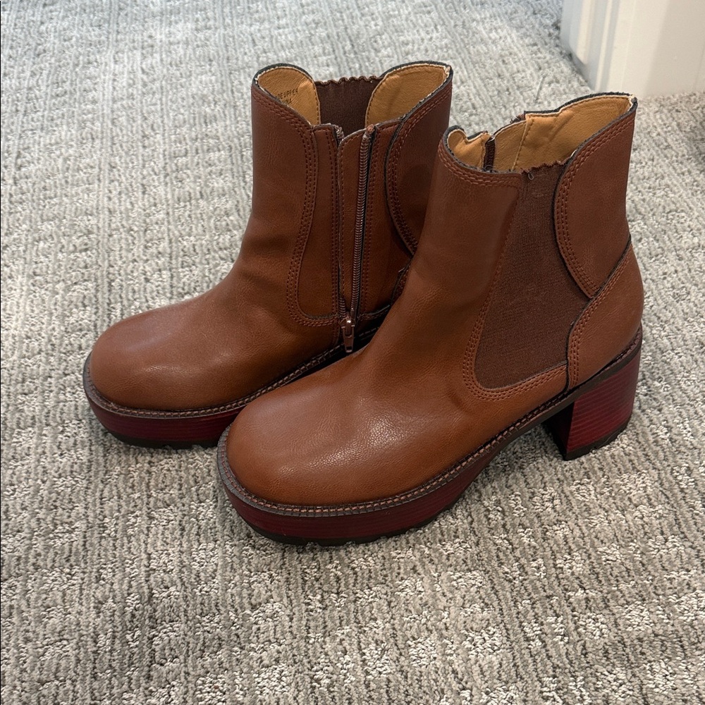 Brown Leather Ankle Boots